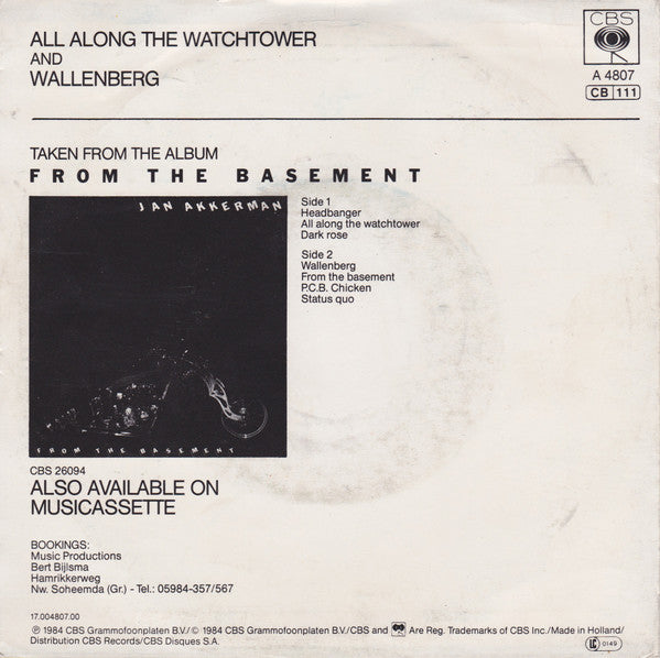 Jan Akkerman : All Along The Watchtower  (7", Single)