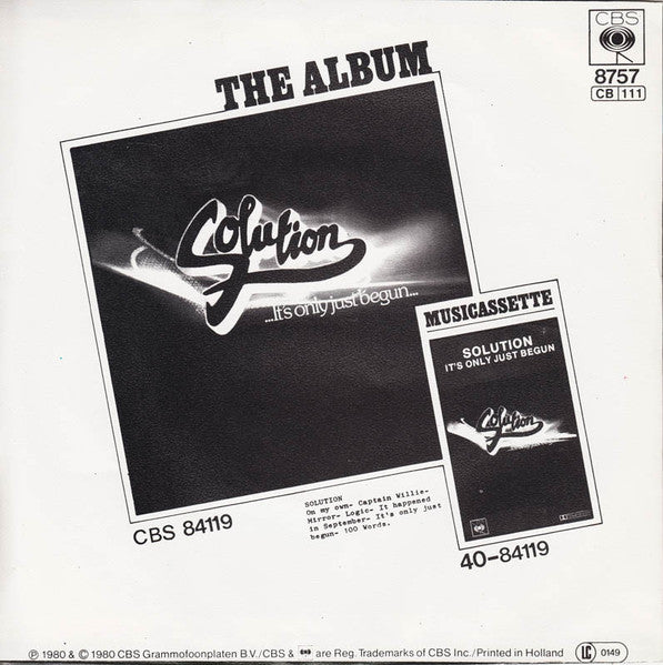 Solution (4) : On My Own (7", Single)