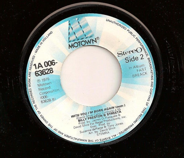 Billy Preston & Syreeta : With You I'm Born Again (7", Single)