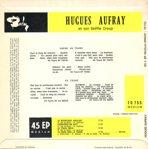Hugues Aufray : Le Rossignol Anglais (7", EP)