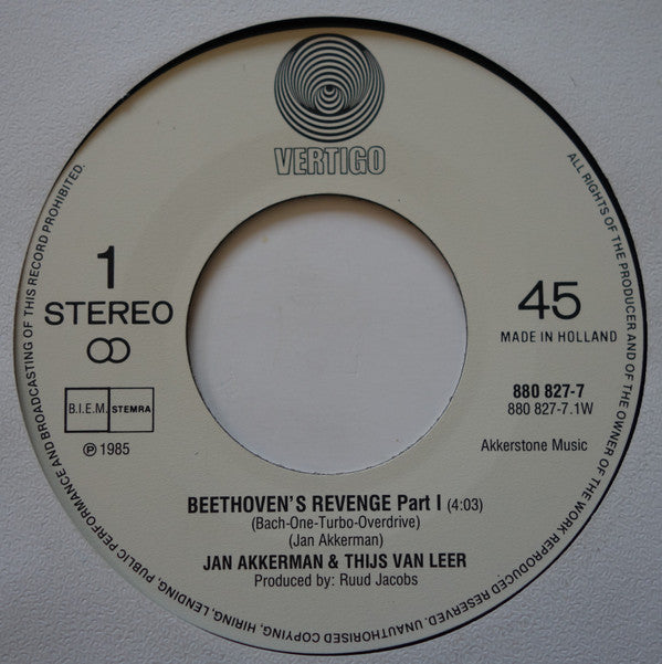Jan Akkerman & Thijs Van Leer : Beethoven's Revenge Part 1 (7", Single)