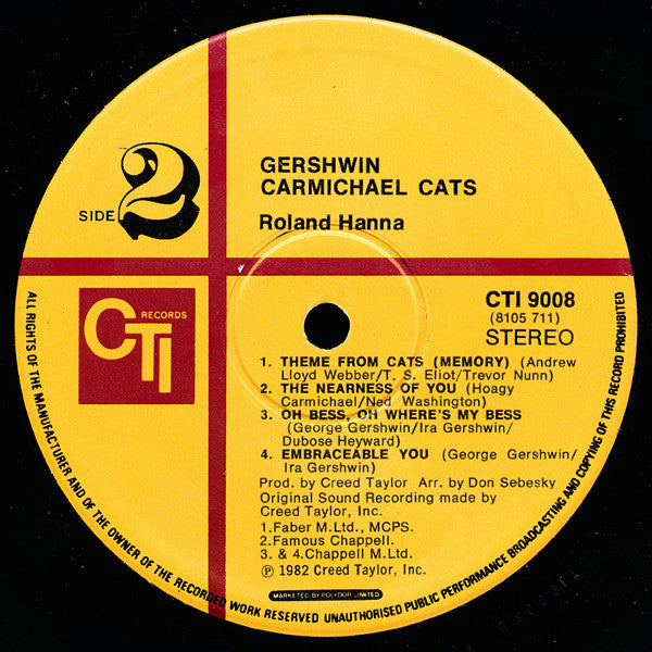 Roland Hanna : Gershwin Carmichael Cats (LP, Album, Gat)