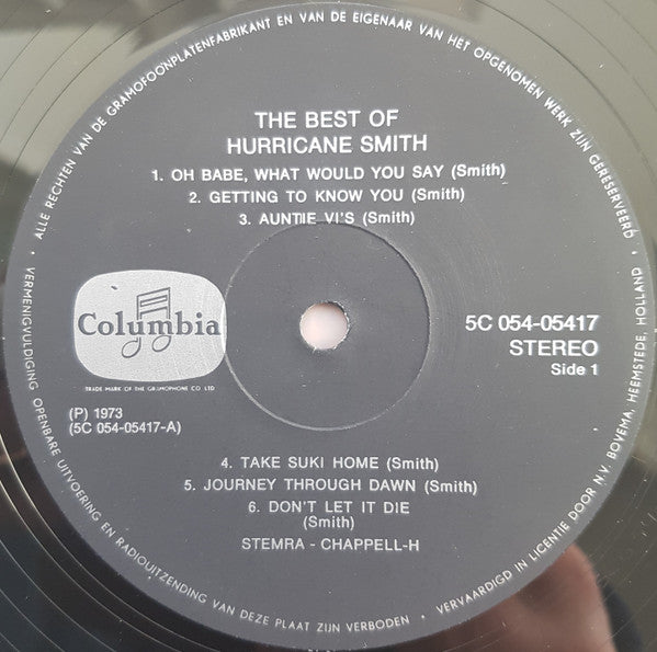 Hurricane Smith : The Best Of (LP, Comp)