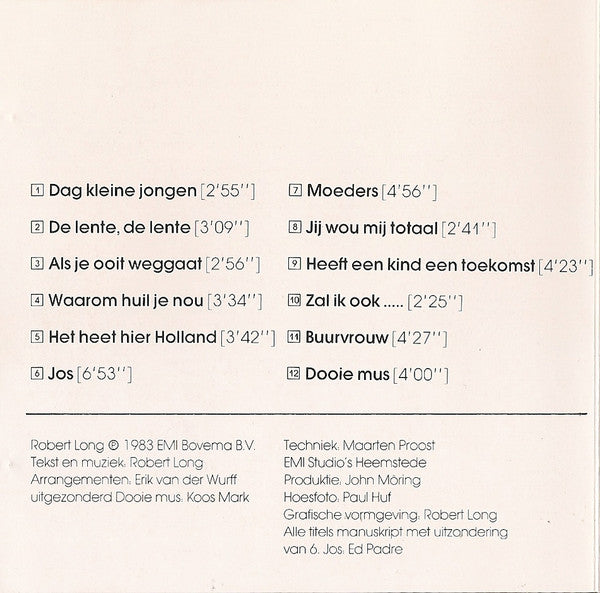 Robert Long : Dag Kleine Jongen (CD, Album, RE)