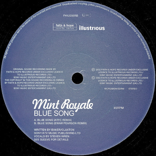 Mint Royale : Blue Song (12", Single)