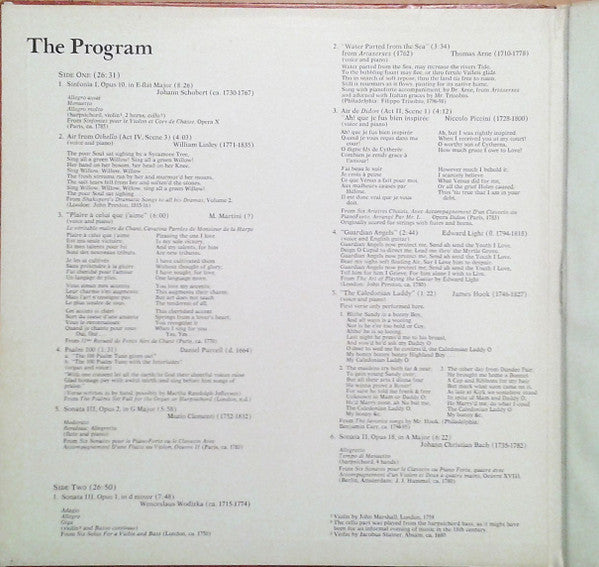 Carole Bogard, Sonya Monosoff, Howard Bass, Albert Fuller, James Weaver, Robert Sheldon (2), Thomas Murray (2), John Hsu, John Solum : Music From The Age Of Jefferson (LP)