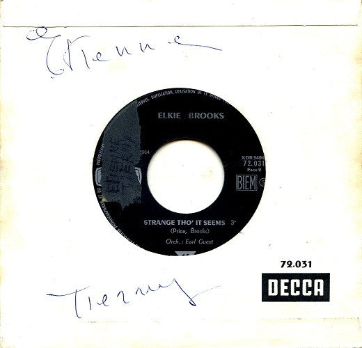 Elkie Brooks : Nothing Left To Do But Cry / Strange Tho' It Seems (7", Single)