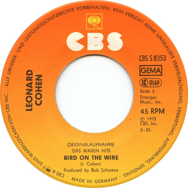 Leonard Cohen : Suzanne (7", Single, RE)