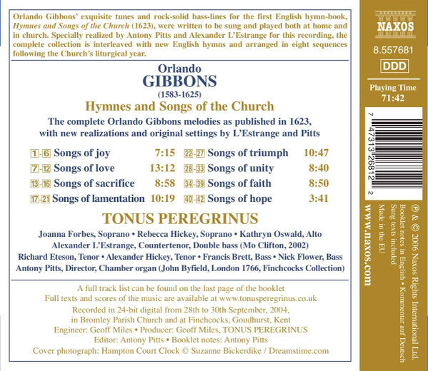 Orlando Gibbons - Tonus Peregrinus : Hymns And Songs Of The Church (CD)