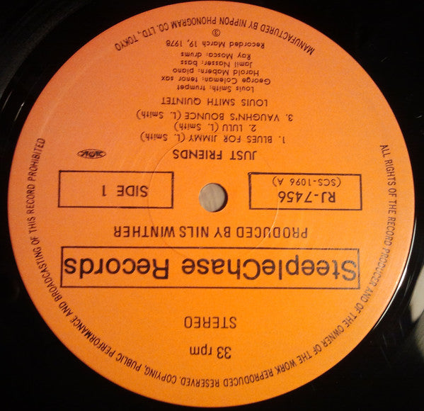 Louis Smith Quintet : Just Friends (LP, Album)