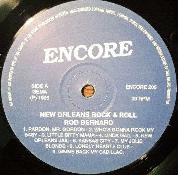 Rod Bernard : Louisiana Rock And Roll (LP, Comp)