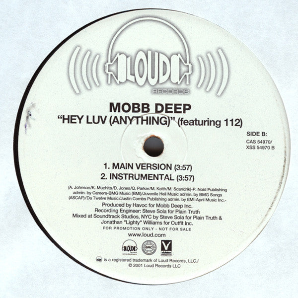 Mobb Deep Featuring 112 : Hey Luv (Anything) (12", Promo)