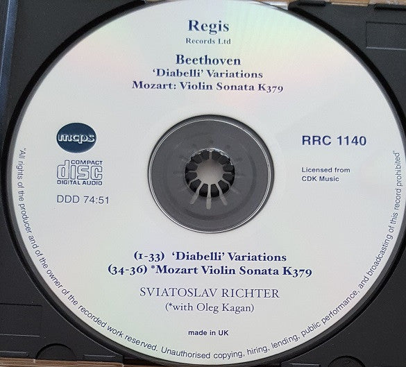 Ludwig van Beethoven, Sviatoslav Richter : Diabelli Variations Op. 120 (CD, Comp, RE, RM)
