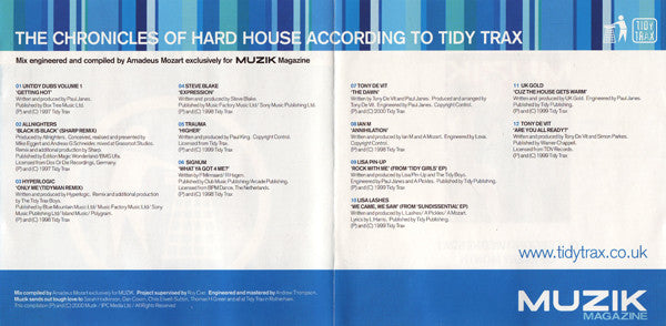 Amadeus Mozart : The Chronicles Of Hard House According To Tidy Trax (CD, Mixed)