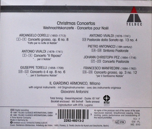 Il Giardino Armonico : Christmas Concertos (CD, Album)