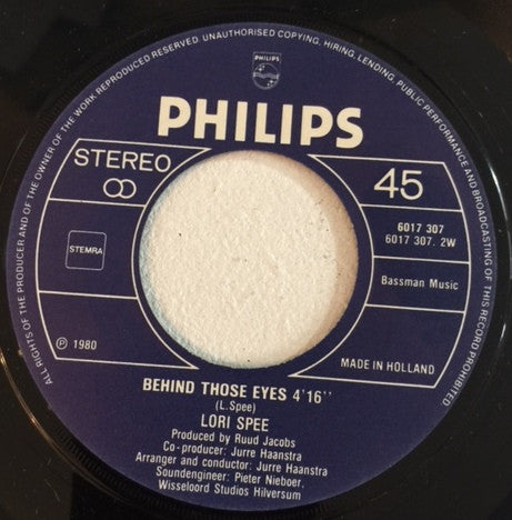 Lori Spee : How Many Times / Behind Those Eyes (7", Single, Pap)