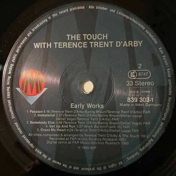 The Touch With Terence Trent D'Arby : Early Works (LP, Album)