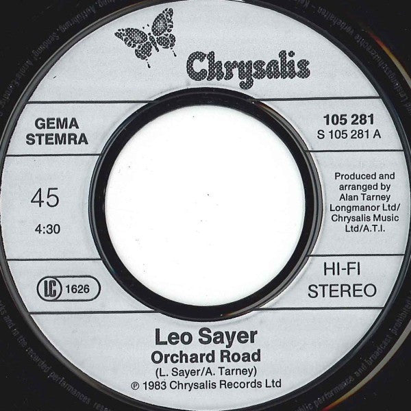 Leo Sayer : Orchard Road (7", Single)