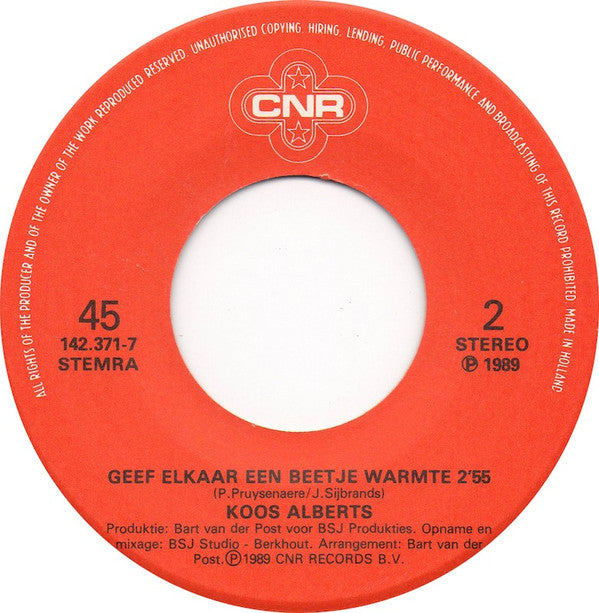 Koos Alberts : Wie Wil Er In December Nou Alleen Zijn (7", Single)