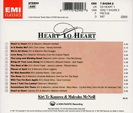 Kiri Te Kanawa, Malcolm McNeill : Heart To Heart (CD, Comp)
