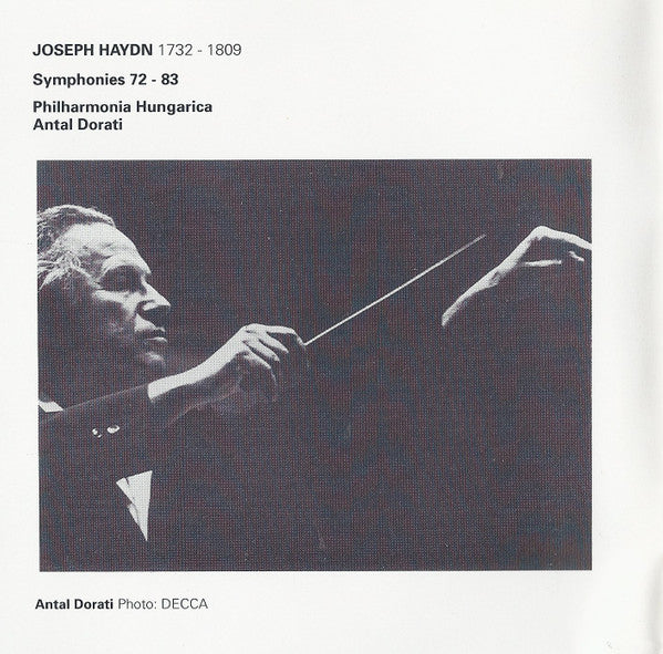 Joseph Haydn, Antal Dorati, Philharmonia Hungarica : The Symphonies N°s 72-83 (4xCD, Comp, RM)