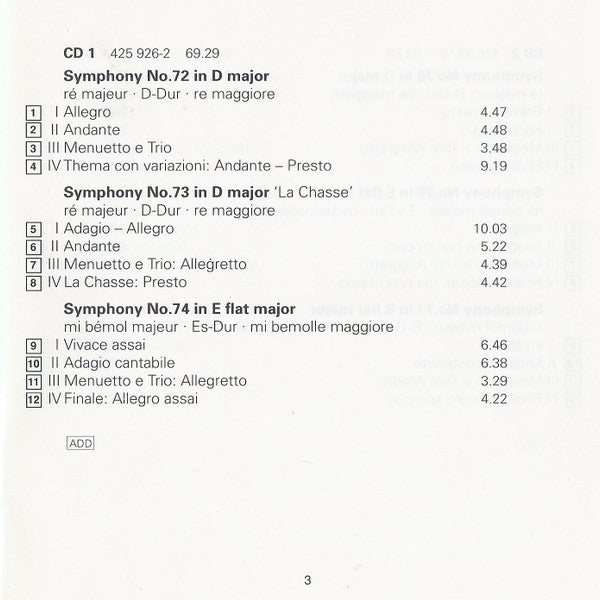 Joseph Haydn, Antal Dorati, Philharmonia Hungarica : The Symphonies N°s 72-83 (4xCD, Comp, RM)