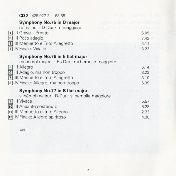 Joseph Haydn, Antal Dorati, Philharmonia Hungarica : The Symphonies N°s 72-83 (4xCD, Comp, RM)