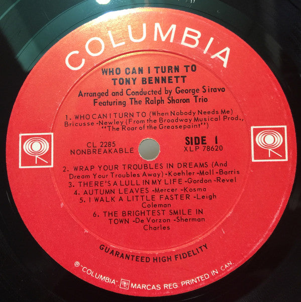 Tony Bennett : Who Can I Turn To (LP, Album, Mono)