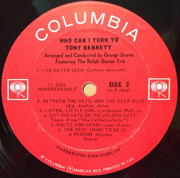 Tony Bennett : Who Can I Turn To (LP, Album, Mono)