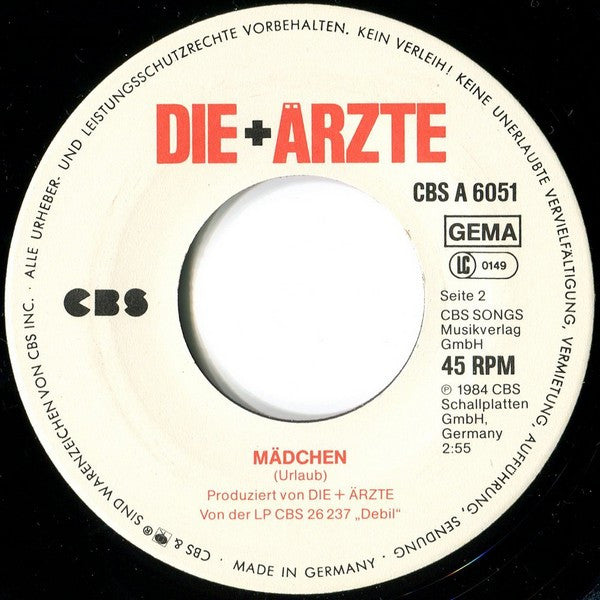 Die + Ärzte* : Zu Spät (Special Version) (7", Single)