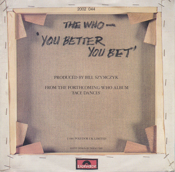 The Who : You Better You Bet (7", Single)