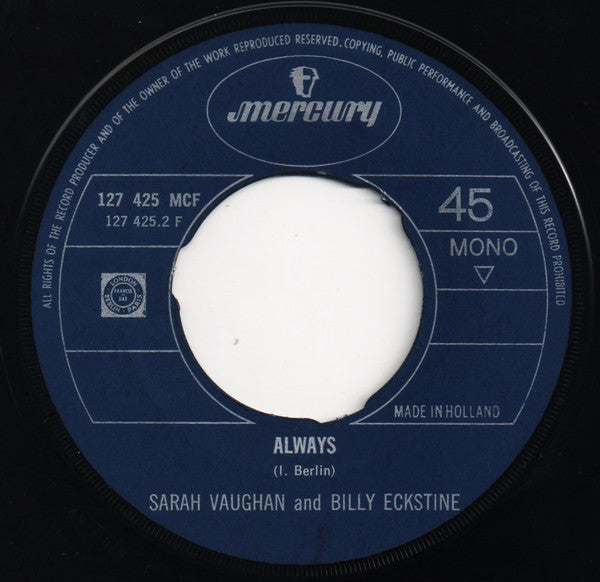 Sarah Vaughan and Billy Eckstine : Passing Strangers (7", Single, Mono)