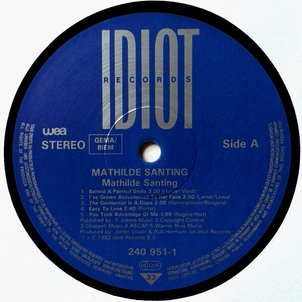 Mathilde Santing : Mathilde Santing (LP, Album, RE)