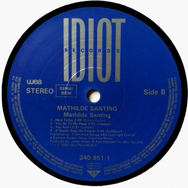 Mathilde Santing : Mathilde Santing (LP, Album, RE)