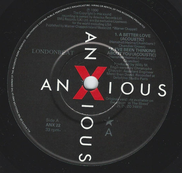 Londonbeat : A Better Love / I've Been Thinking About You (Acoustic Versions) (7", Ltd, Gat)