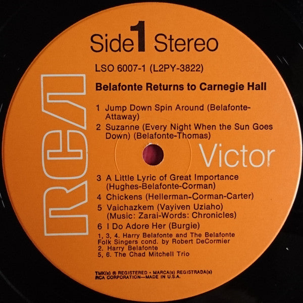 Harry Belafonte With Odetta ~ Miriam Makeba ~ The Chad Mitchell Trio ~ The Belafonte Folk Singers : Belafonte Returns To Carnegie Hall (2xLP, Album, Gat)