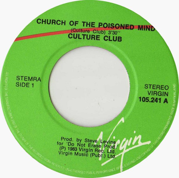 Culture Club : Church Of The Poison Mind (7", Single)