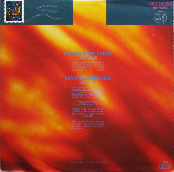 Erasure : Chains Of Love (7", Single)