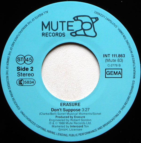 Erasure : Chains Of Love (7", Single)