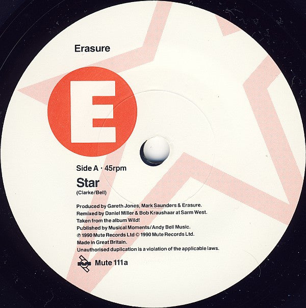 Erasure : Star (7", Single, ASL)