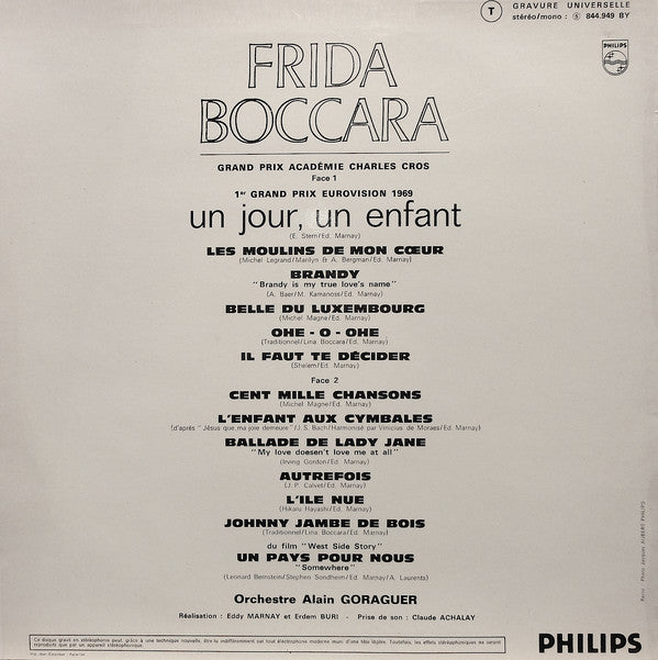 Frida Boccara : Un Jour, Un Enfant (LP, Album)
