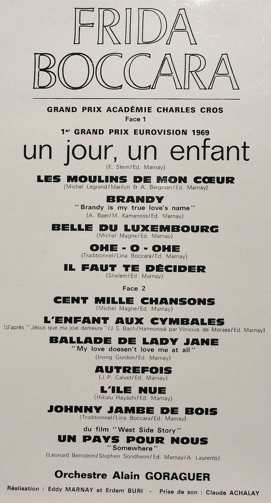 Frida Boccara : Un Jour, Un Enfant (LP, Album)