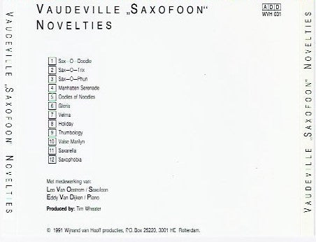 Leo van Oostrom, Eddy van Dijken : Vaudeville Saxofoon Novelties. Salonmuziek Uit de Jaren 20. (CD, Album)