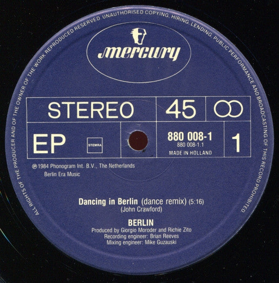 Berlin : Dancing In Berlin (Dance Remix) (12")