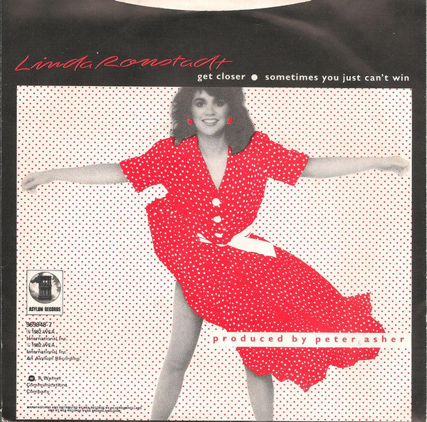 Linda Ronstadt : Get Closer (7", Single)