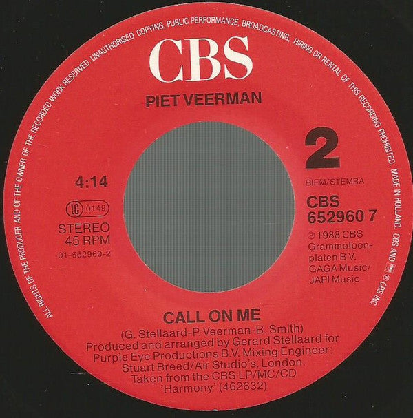 Piet Veerman : Whenever You Need Me (7", Single)