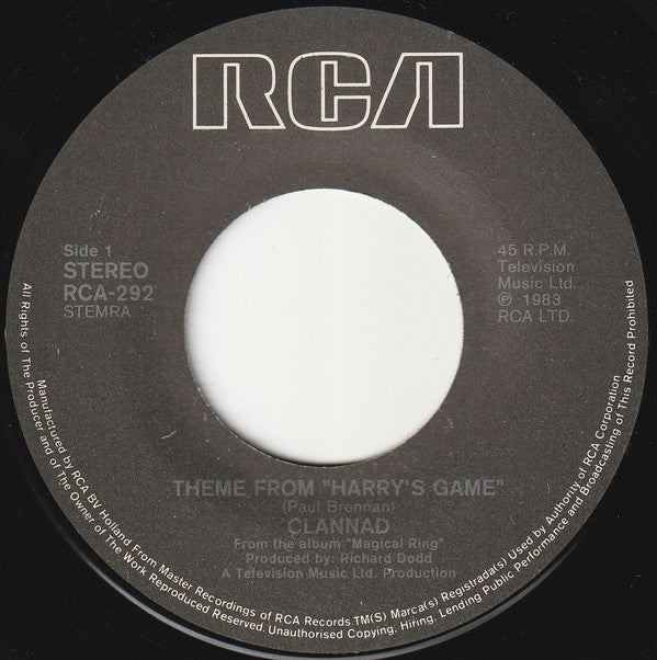 Clannad : Theme From Harry's Game (7", Single)