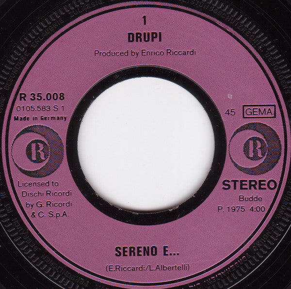 Drupi (2) : Sereno È... / Mille Lire (7", Single)