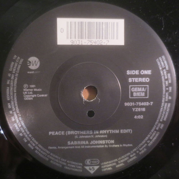 Sabrina Johnston : Peace (7")