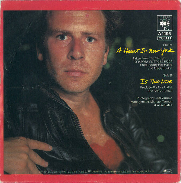 Art Garfunkel : A Heart In New York (7", Single)